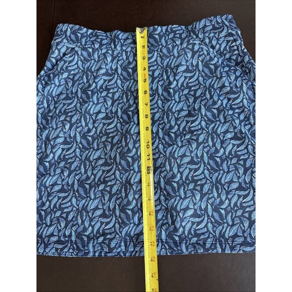 Peter Millar Womens Blue Leaf Pattern Golf Skirt L /Pockets Polyester Spandex - Picture 7 of 8